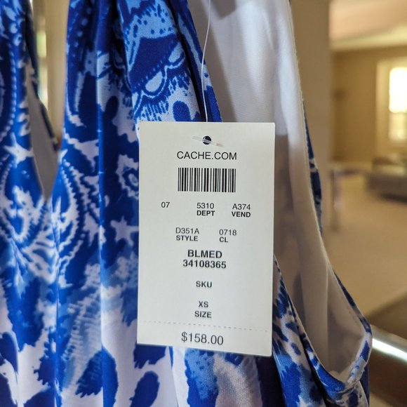 Cache Blue/Black Pattern Dress - Picture 3 of 4